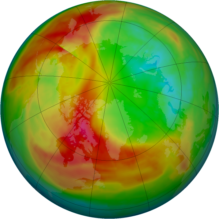 Arctic ozone map for 24 February 2014